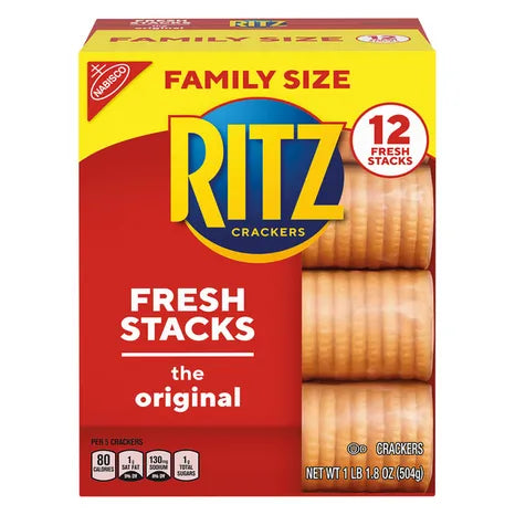 RITZ Fresh Stacks Original Crackers, Family Size, 1.8oz (12 Stacks)