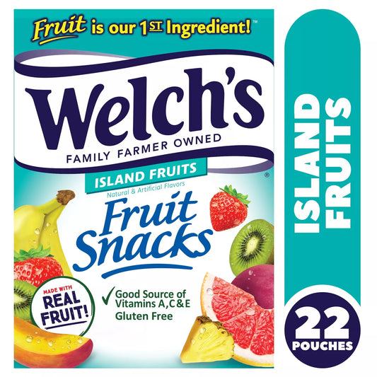 Welch's, Made With Real Fruit Fruit Snacks, Island Fruits, .17.6oz, 22 Count